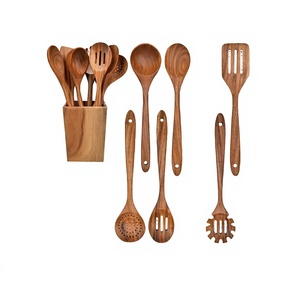 Wholesale Kitchen Utensil <b>Set</b> 12-Piece Wooden <b>Spatula</b> and Spoon High Heat Resistant Non-Stick Sustainable - Product Image 2
