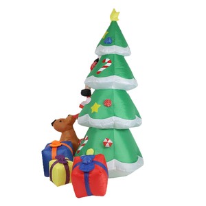 Décoration de Noël gonflable : Chien qui mord le Père Noël, accessoires pour créer une ambiance festive en extérieur dans la cour - Product Image 6