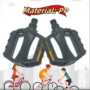 Pédales de vélo ultralégères et durables pour enfants noires, réflecteur <span class=keywords><strong>orange</strong></span>, matériau PP antidérapant, résistant à l'eau, pour vélo de ville, <span class=keywords><strong>VTT</strong></span>, BMX - Product Image 4