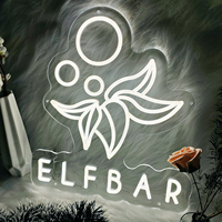Letrero de neón ELFBAR, luz Led USB, acrílico transparente, personalizable, letrero de neón para fiesta de cumpleaños, decoración de pared
