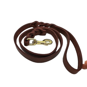 Sangle d'entraînement <span class=keywords><strong>pour</strong></span> <span class=keywords><strong>chien</strong></span> tressée en <span class=keywords><strong>cuir</strong></span> véritable <span class=keywords><strong>pour</strong></span> berger allemand - Product Image 4