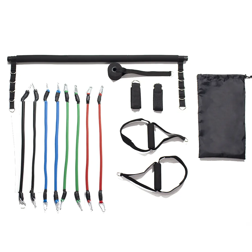 Alta calidad portátil Yoga Pilates Bar Kit Latex Free bar gimnasio pilates