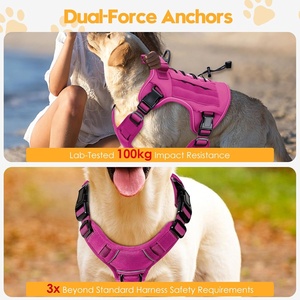 Harnais tactique robuste moderne pour chiens de grande taille, sans traction, réglable, réfléchissant, système Molle, nylon de qualité militaire K9 - Product Image 4