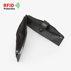 Diseñador multifunción de gran capacidad billetera larga funda para teléfono fibra de carbono Rfid Tarjetero con bajo Moq - Product Image 5