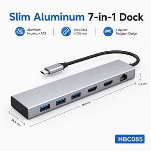 Hub <span class=keywords><strong>USB</strong></span> <span class=keywords><strong>C</strong></span> 7 en 1, 4K 60Hz HDMI DP, Gigabit Ethernet RJ45, 100W PD, Adaptador Multipuerto Tipo <span class=keywords><strong>C</strong></span> para MacBook - Product Image 1