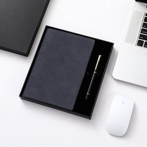 Wholesale Promotional Custom Debossed Logo A5 Office School Leather Soft Cover Notebook Gift Set Note Book With Pen Set - Product Image 1