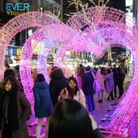 Décoration de Noël en forme de cœur géant 3D pour l'extérieur, motif lumineux pour centre commercial, paysage, mariage, décoration de la Saint-Valentin