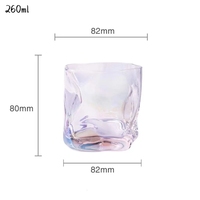 Verre à shot torsadé carré irrégulier transparent de 200 ml pour vin et whisky, confortable à tenir