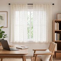 Rideau Voilage Jacquard COSENNATUR Blanc Naturel Effet Bonbon, 1 Pièce, 100% Polyester 110 g/m² pour Salon, Vente en Gros