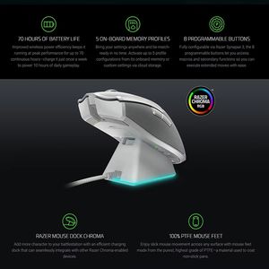 Souris de jeu sans fil <span class=keywords><strong>Razer</strong></span> <span class=keywords><strong>Viper</strong></span> <span class=keywords><strong>Ultimate</strong></span> avec station de charge, capteur optique 20000 DPI, RGB, pour les joueurs d'e-sport - Product Image 6