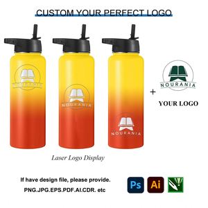 Custom FLASK Sports Water Bottle Double Wall Vacuum Flask Insulated Thermos Stainless Steel 18oz 22oz 32oz 40oz Bottle with Logo - Product Image 3