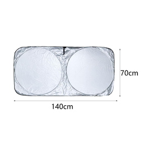 Front Windshield Shades UV Protection Silver Polyester Double Circle Custom Design 150x100cm Foldable Lower <b>Car</b> <b>Interior</b> - Product Image 2