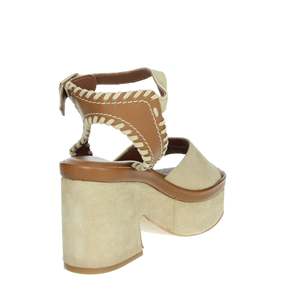 Sandalias de Tacón para Mujer Janet & Janet J-154 Beige con Plataforma y Correa en el Tobillo - Product Image 3