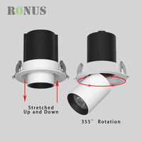 Spot noir design moderne vers le bas 18W rotatif réglable 24W encastré COB LED Downlight