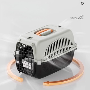 Boîte de <span class=keywords><strong>transport</strong></span> en plastique pour chiens approuvée par les compagnies aériennes avec poignée Cages pour animaux de compagnie Sac de <span class=keywords><strong>transport</strong></span> et maisons de voyage Cages avec porte en métal - Product Image 3