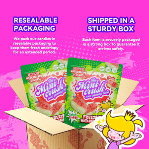 Bonbons de pastèque lyophilisés MiniCrush - Croustillants, sachet refermable, collation sans dégâts pour les fêtes, <span class=keywords><strong>le</strong></span> camping et <span class=keywords><strong>le</strong></span> bureau - Product Image 2