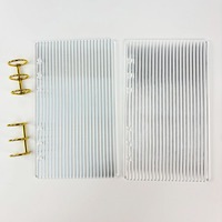 Nouveau acrylique clair budget liant ensemble 6 trous A6 bricolage acrylique cahier feuille ensemble argent économie feuilles mobiles clair étui pour ordinateur portable couverture