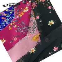 Keqiao fornecedor de tecido 85gsm, tecido estampado floral de chiffon para mulheres leves