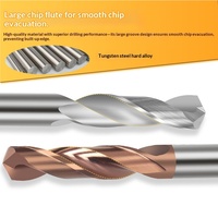 Foret hélicoïdal en carbure de tungstène, tige droite, revêtement multicouche, haute dureté, noir, pour acier inoxydable, acier, aluminium, fonte