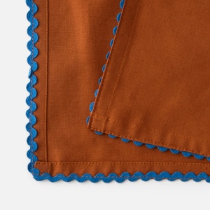 Washable Scallop Trim <b>Linen</b> <b>Cloth</b> Napkins <b>Table</b> Napkin <b>Linen</b> Set Monogram Dining <b>Table</b> Placemat <b>Linen</b> Cotton Napkins for Hotel - Product Image 3