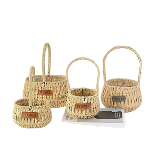 Direct Woven Flower Basket Paper Rope Rattan Wicker Size S for Mother's Day Hug Flower Pot Wholesale - Product Image 1