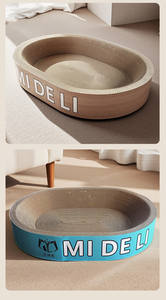 Cuccia per Gatti Bianca e Gialla con Tiragraffi Grande Diametro in Cartone Ondulato Resistente all'Usura e ai Graffi, Non Danneggia le Unghie - Product Image 6