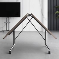 Table de conférence pliante à coins arrondis en bambou, moderne, minimaliste, multifonctionnelle, extensible, bureau télescopique pour 10 personnes
