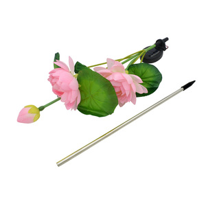 กระถางต้นไม้ไฟ LED ตกแต่งสนามหญ้า,โคมไฟดอกไม้ประดิษฐ์3หัวโคมไฟดอกบัวพลังงานแสงอาทิตย์สำหรับวัดพระ - Product Image 4