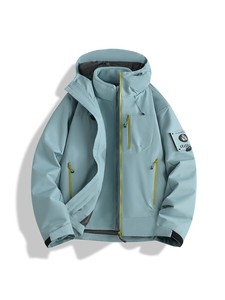 Giacca da Montagna Outdoor Tre-in-Uno per Uomo e Donna, <span class=keywords><strong>Cappotto</strong></span> da Pesca Antivento e Impermeabile per l'Inverno, Giacca da Trekking a Tinta Unita - Product Image 3