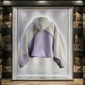 Sweat à capuche zippé surdimensionné pour homme, 100% coton épais, couleur unie, patchwork, doublure, streetwear, brodé - Product Image 2