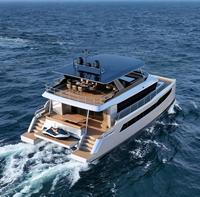 Catamaran commercial de luxe de 55 pieds en fibre de verre Yacht Moteur intérieur Patrouille de croisière Sport Tourisme Transport Bateau de pêche soudé