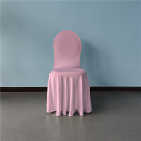 Housse de chaise de banquet de luxe blanche extensible en Spandex/Polyester/Satin, durable, réutilisable, confortable, lavable, taille personnalisable