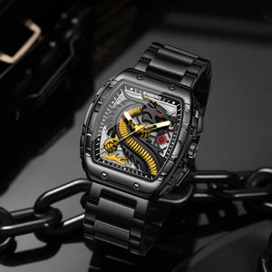 Relojes de Cuarzo Deportivos de Moda BINBOND B8999 con Esfera Grande, Diseño Rectangular Hueco Único, Relojes de Pulsera de Cuarzo para Hombre - Product Image 1