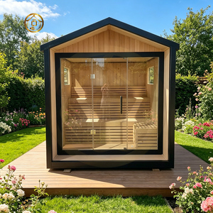 TRIUNITY SAUNA Cabina Sauna a Vapore Secco per <span class=keywords><strong>6</strong></span> Persone, Sauna Esterna in Legno al Miglior Prezzo - Product Image 1