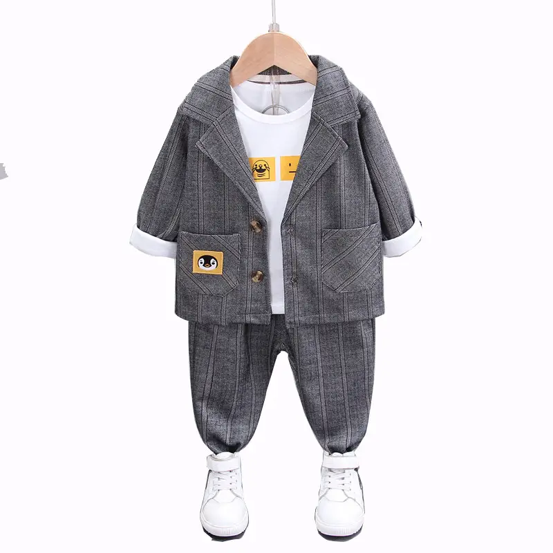 1-4T Korean baby boys clothing sets costume spring autumn 3pcs toddler kids formal party suits handsome kid clothes