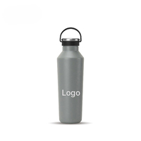 Bouteille d'eau isotherme réutilisable écologique en SUS304 avec poignée en silicone pour la conduite et les activités de plein air