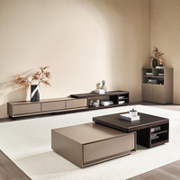 Meuble TV console moderne en panneaux de bois pour salon, avec hauteur réglable pour téléviseurs de 65 pouces et plus