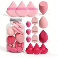 15Pcs Set Spons Makeup Blender Velvet Powder Puff Bebas Lateks, Dapat Digunakan Basah & Kering, Alat Kosmetik untuk Meratakan Foundation