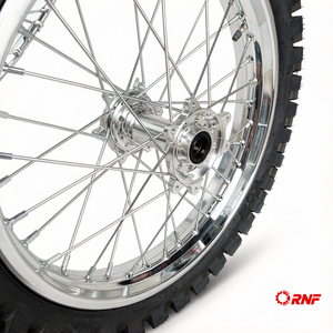 Ensemble <span class=keywords><strong>de</strong></span> roues chromées complètes pour Surron Ultra Bee, pneus à crampons 80/100-19 100/90-18, jantes à rayons 19'' 18'' pour moto tout-terrain électrique - Product Image 4
