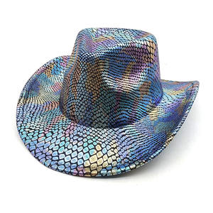 Nuevo diseño colorido sombrero de <span class=keywords><strong>vaquero</strong></span> brillante neón sirena vaquera sombrero occidental - Product Image 5