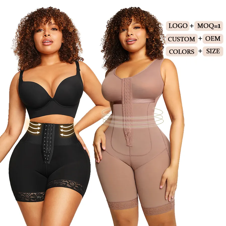 Grosir Shapewear kontrol perut pembentuk tubuh Bodysuit ukuran besar pakaian pembentuk tubuh mulus penuh pembentuk tubuh untuk wanita