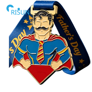 Médaille personnalisée pour la fête des pères, mini marathon, course à pied, pour le meilleur papa, le super père, le père, cadeau de fête des pères - Product Image 3