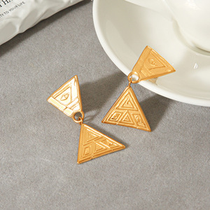 Pendientes de Acero Inoxidable Hipoalergénicos con Hilo en Relieve, Pendientes Irregulares Texturizados, Pendientes de Moda para Mujer, Decoración Diaria, Joyería al por Mayor - Product Image 3