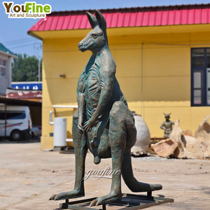 Youfine Úc Động Vật Hoang Dã Động Vật Chiến Đấu Hành Động Vườn Đồng Kangaroo Chiến Đấu Tượng Điêu Khắc Cho Bán - Product Image 3
