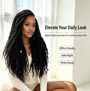Cabello Sintético Suave Natural para <span class=keywords><strong>Trenzas</strong></span> Marley Twist al por Mayor, Paquetes de Cabello Rizado Africano de Fibra de Alta Temperatura de 24 Pulgadas - Product Image 6