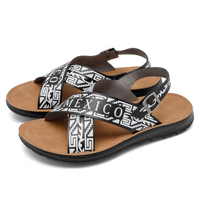 Sandales et claquettes tendance pour hommes européens et américains, décontractées, pour l'extérieur, l'été, la plage, respirantes et antidérapantes - Product Image 1