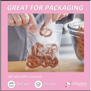 Bolsas de plástico transparente con cierre hermético de 6 x 9 pulgadas, paquete de 500, para tarjetas, sobres, almacenamiento, dulces de panadería, embalaje - Product Image 5