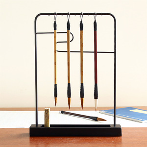 Autumn Moon White Calligraphy <b>Brush</b> Holder Iron Stand Square Simple For Desk Display Stationery Holders - Product Image 2