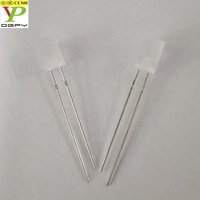 Stock d'usine pas cher prix haute luminosité 557 5x5x7mm rectangle rectangulaire carré rouge diodes led avec lentille diffuse laiteuse longues jambes