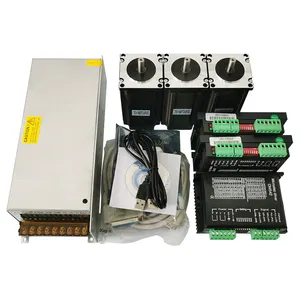 ชุดเครื่องมือ CNC 3แกน NEMA 23สเต็ปมอเตอร์และ DM542 TB6600ไดรเวอร์ที่ฝ่าวงล้อมพาวเวอร์ซัพพลายเราเตอร์